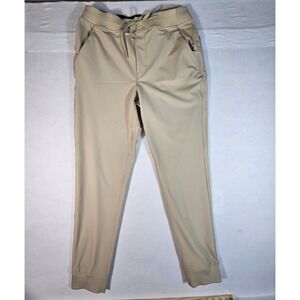 Birddogs Men XL Joggers Tan Khaki Built In Liner Performance Pants Drawstring